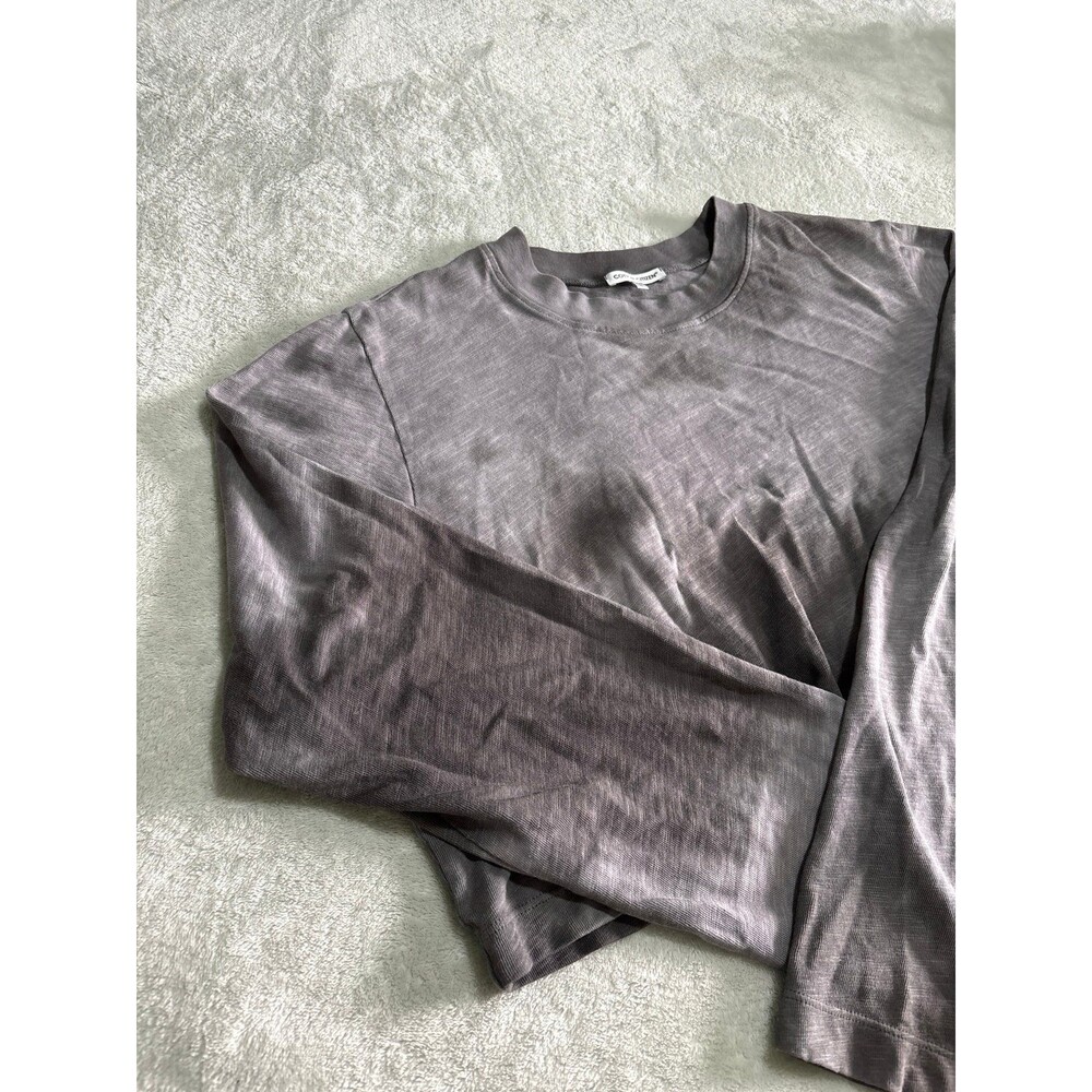 Long sleeve cropped oversized tshirt top black tiedye acid wash grunge cotton